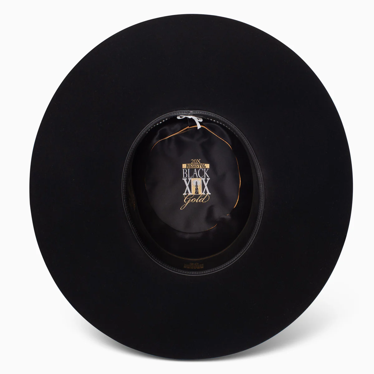 20X Black Gold Open Crown Cowboy Hat - Image 6