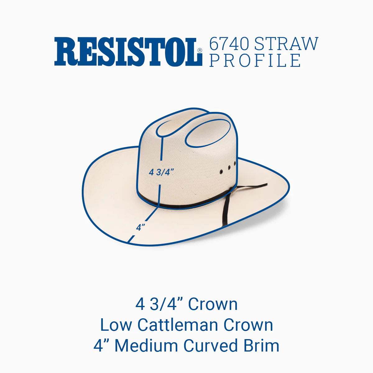 10X Long Cattleman Cowboy Hat - Image 2