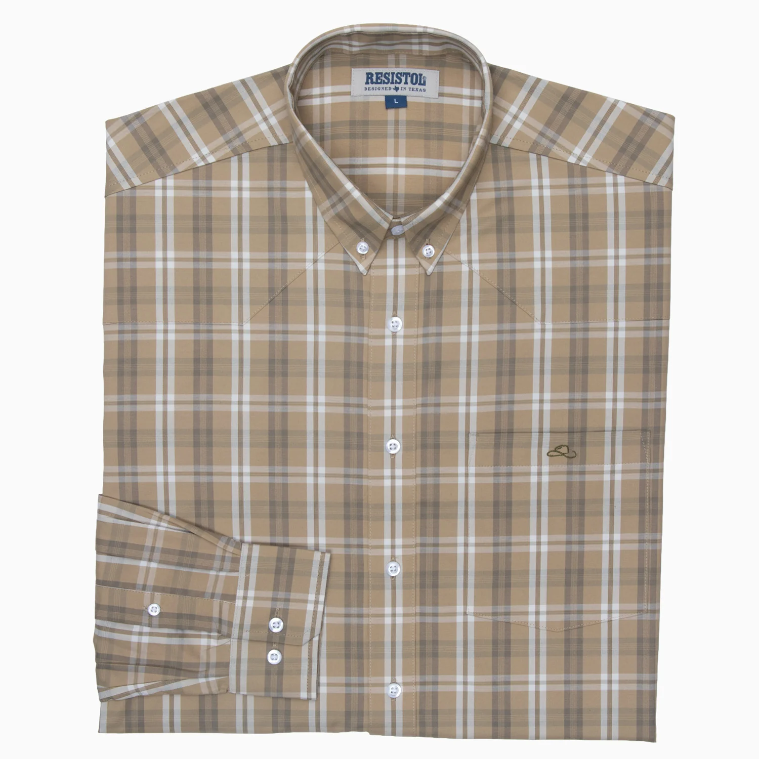 Resistol Dress Shirt - Light Brown Plaid - Image 2