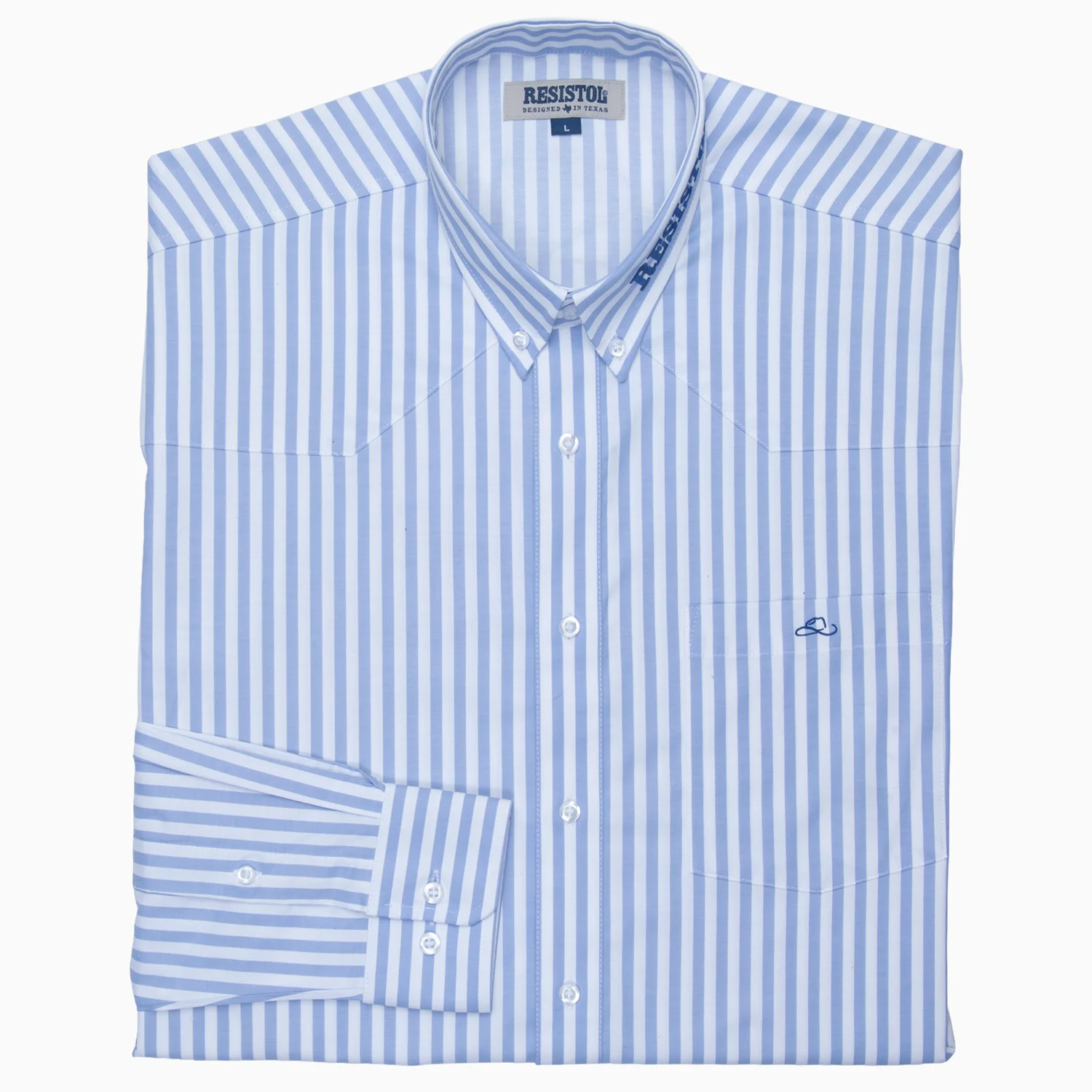 Resistol Marketing Shirt - Blue & White Stripe - Image 2